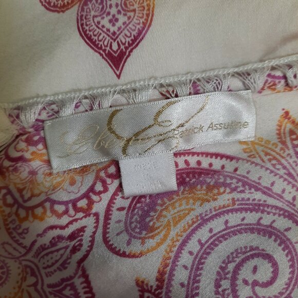 90s Y2K Silk Slip Dress Size S US 2 Paisley Print Ebène by Patrick Assuline - Picture 11 of 12